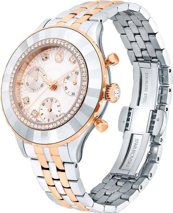 Swarovski Swarovski Octea Chrono 5672937,  швейцария женские часы на браслете нержавеющая сталь с pvd-покрытием боковой вид