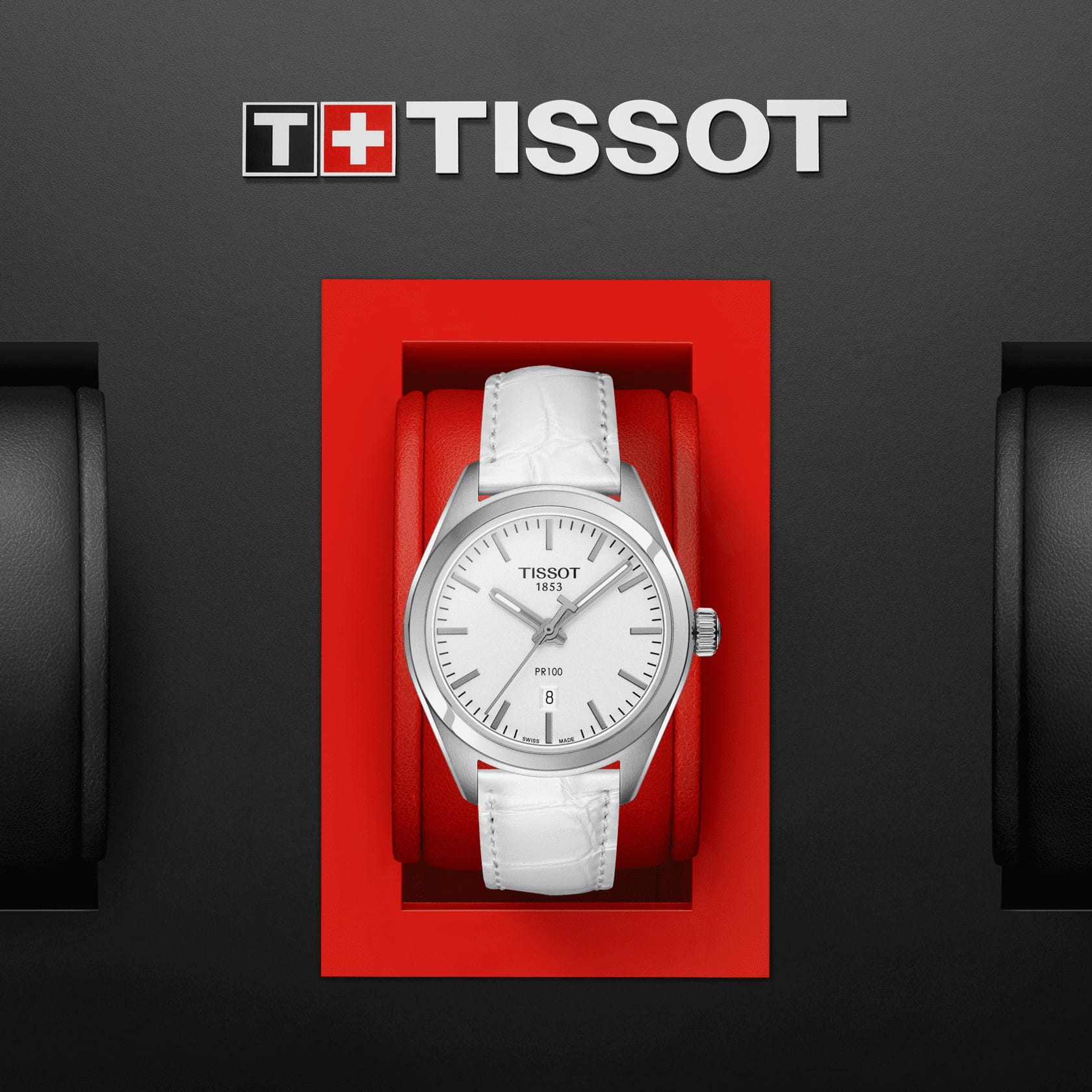 Tissot Tissot PR 100 Lady T101.210.16.031.00, t-classic швейцария женские часы на браслете кожаный боковой вид