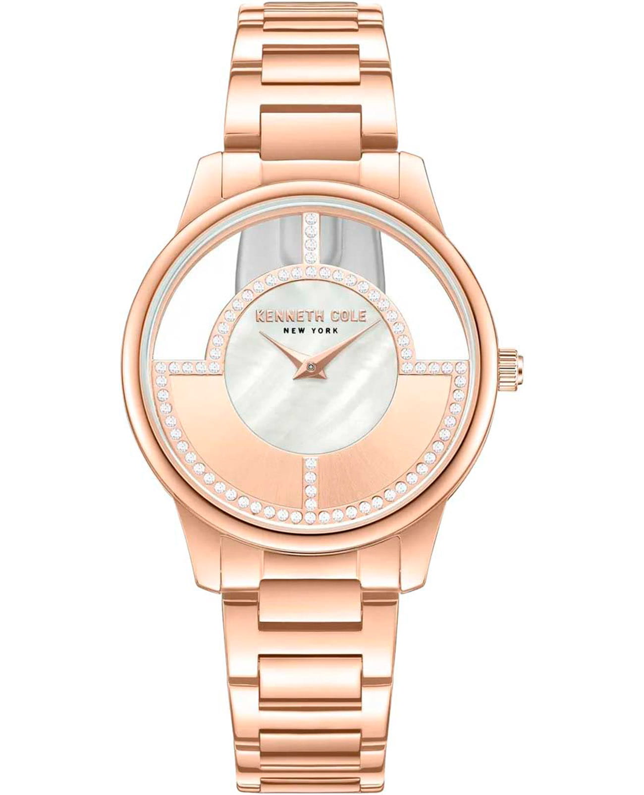 Kenneth Cole Kenneth Cole Modern Classic KCWLG0061501  KCWLG0061501 кварцевые женские часы золотой циферблат, браслет нержавеющая сталь с ip-покрытием — вид спереди