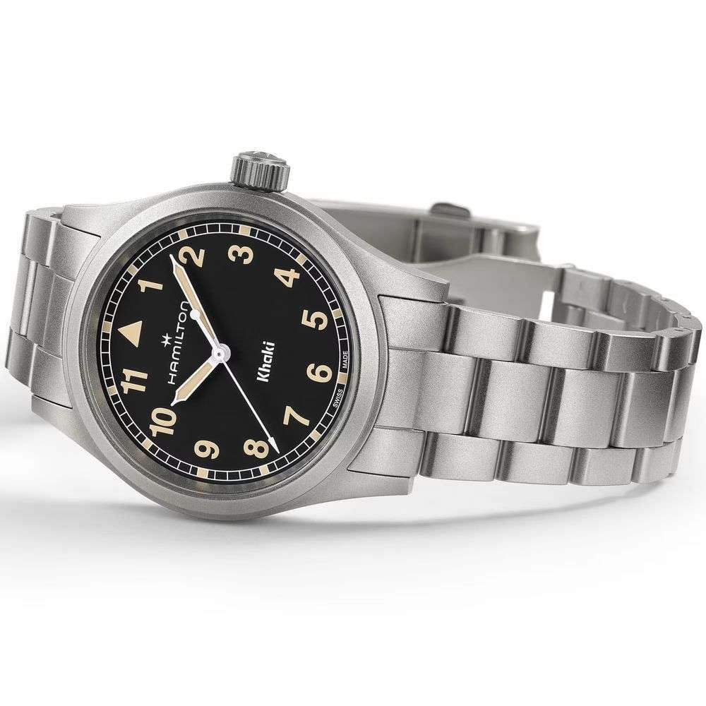 Hamilton Hamilton Khaki Field Quartz 38mm H69401131, khaki field швейцария мужские часы на браслете нержавеющая сталь боковой вид