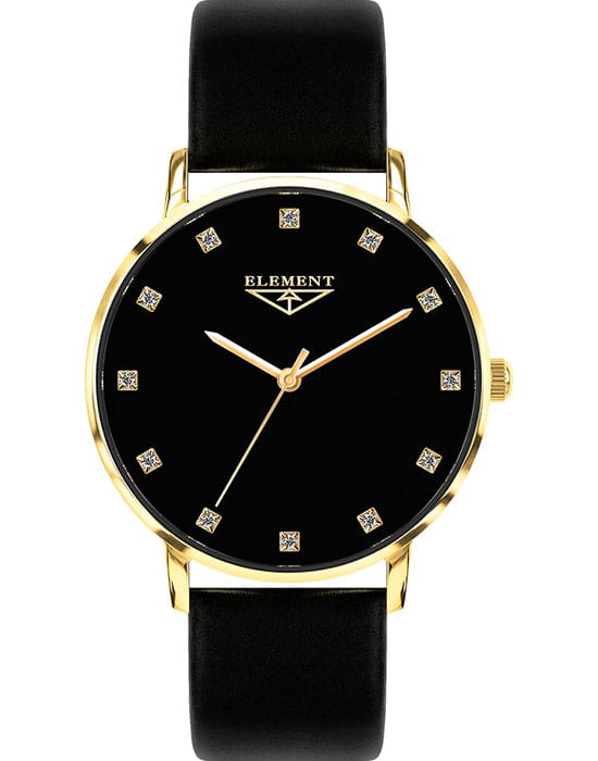 33 Element 33 Element 331831  331831 кварцевые женские часы черный циферблат, браслет кожаный — вид спереди