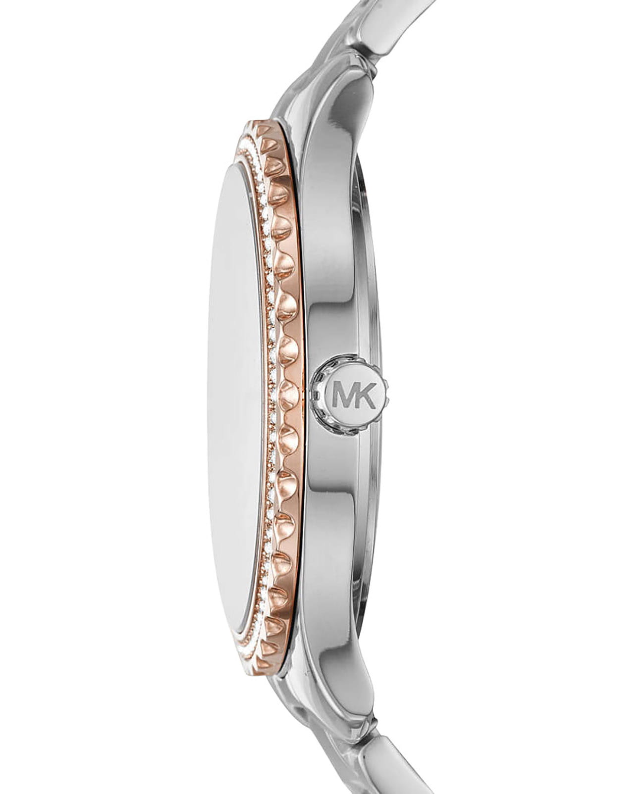 Michael Kors Michael Kors Layton MK6849,  сша женские часы на браслете сталь c pvd покрытием боковой вид