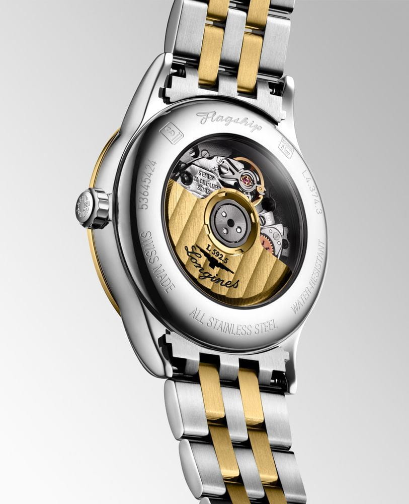 Longines Longines Flagship L4.374.3.17.7, flagship швейцария женские часы на браслете нержавеющая сталь с pvd-покрытием боковой вид