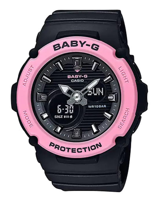 Casio Casio Baby-G BGA-270-1A  BGA-270-1A кварцевые женские часы черный циферблат, браслет пластик — вид спереди
