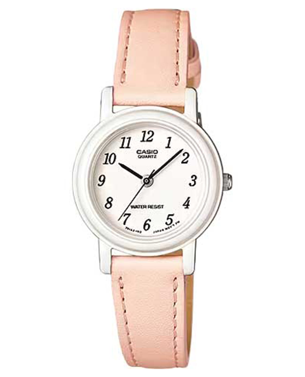 Casio Casio Collection LQ-139L-4B2  LQ-139L-4B2 кварцевые женские часы белый циферблат, браслет кожаный — вид спереди