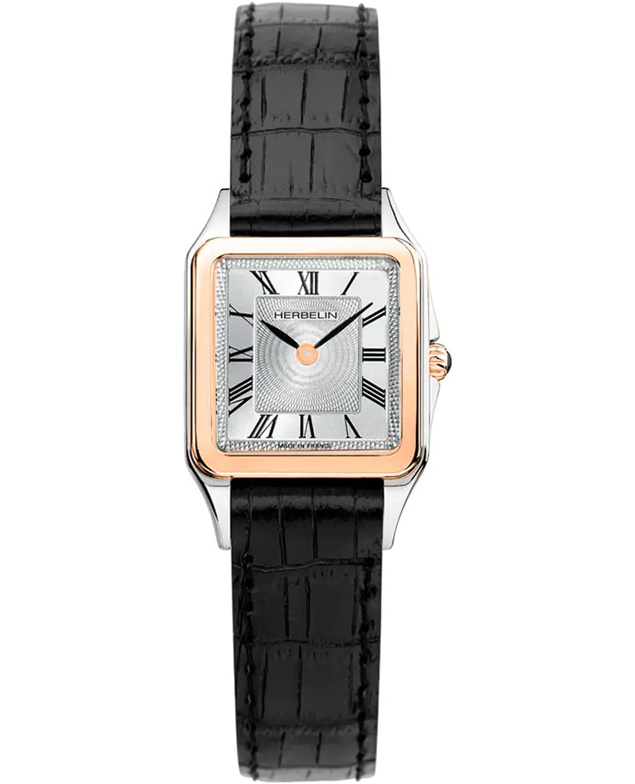 Herbelin Herbelin Luna 17457TR01  17457TR01 кварцевые женские часы серебристый циферблат, браслет кожаный — вид спереди