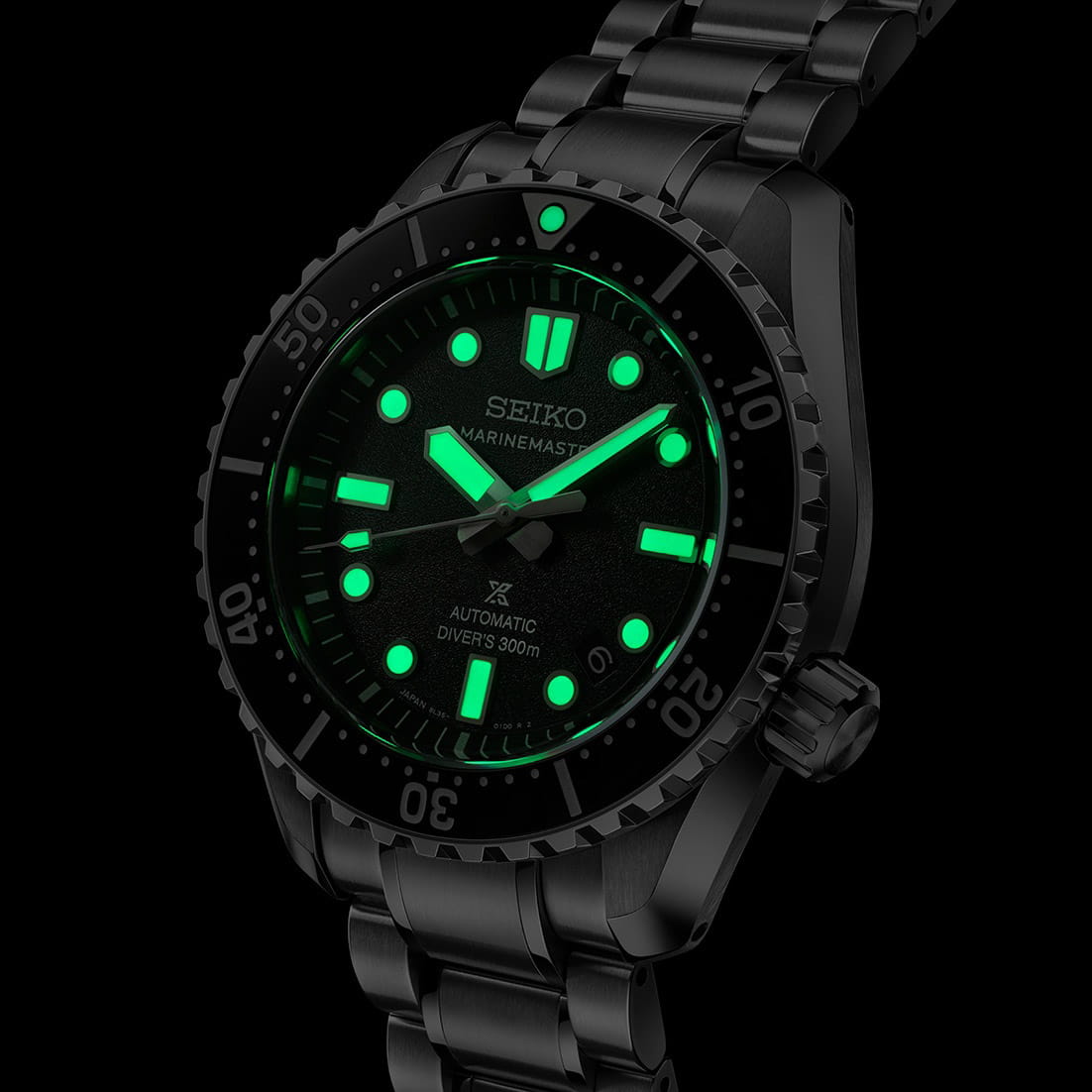 Seiko Seiko Prospex Marinemaster SLA079 мужские часы черный циферблат на запястье