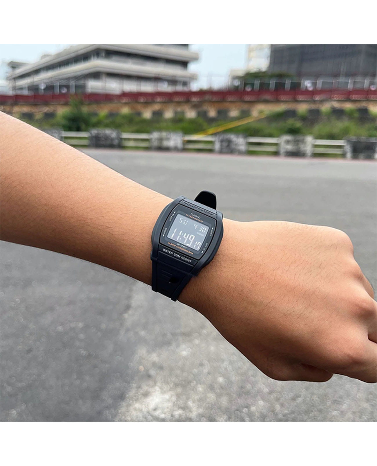 Casio Casio Collection W-201-1BVEG , наручные мужские часы фото под углом