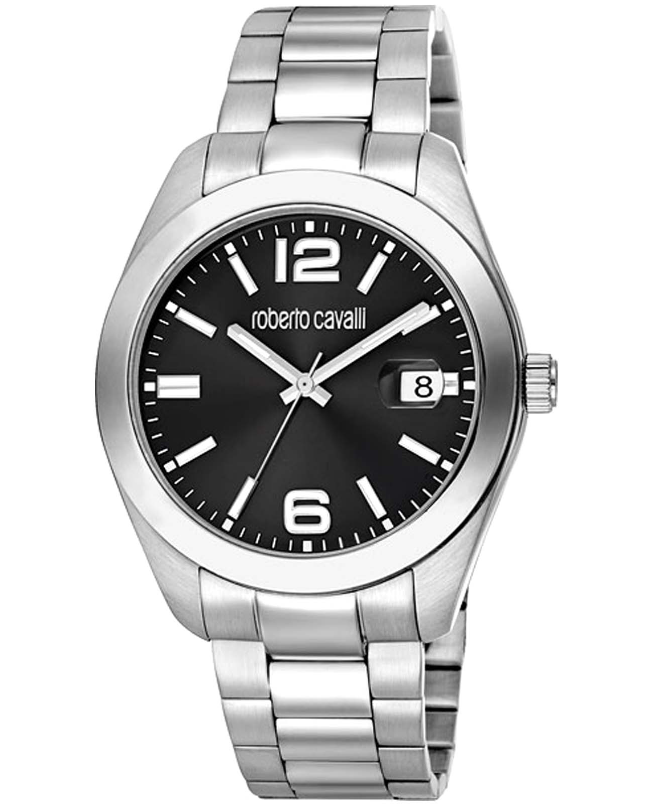 Roberto Cavalli Roberto Cavalli Sveglio RC5G051M0055  RC5G051M0055 кварцевые мужские часы черный циферблат, браслет нержавеющая сталь — вид спереди