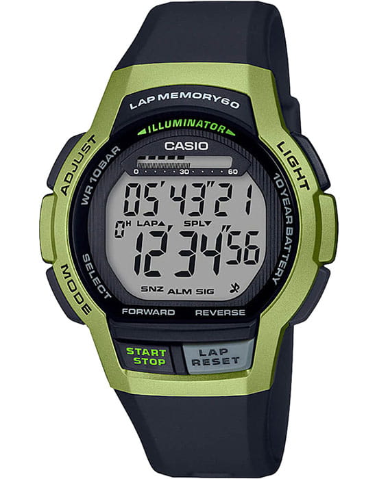 Casio Casio Collection WS-1000H-3A  WS-1000H-3AVEF кварцевые мужские часы серый циферблат, браслет пластик — вид спереди