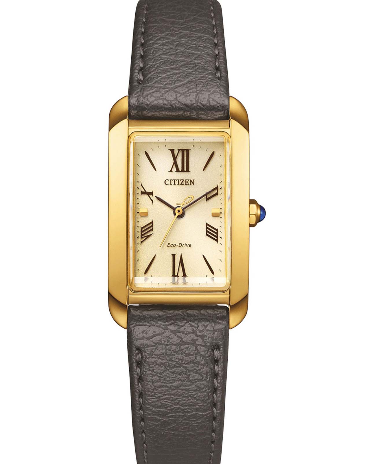 Citizen Citizen Citizen L EW5622-09P  EW5622-09P кварцевые женские часы золотой циферблат, браслет кожаный — вид спереди