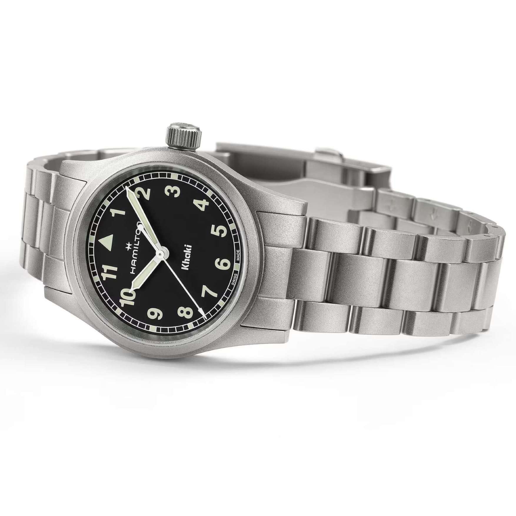 Hamilton Hamilton Khaki Field Quartz 33mm H69301130 мужские часы черный циферблат на запястье