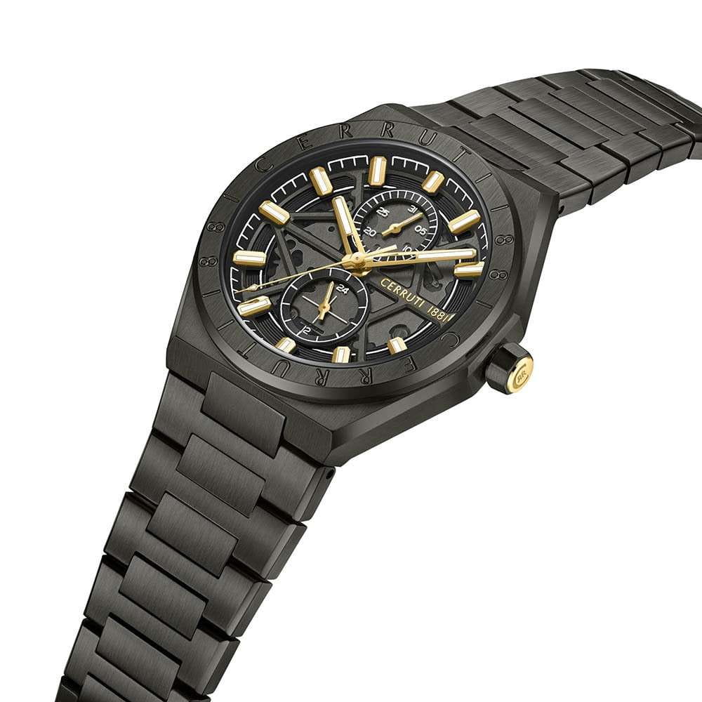 Cerruti 1881 Cerruti 1881 Ravello Skeleton CIWGK0051202,  италия мужские часы на браслете нержавеющая сталь с ip-покрытием боковой вид