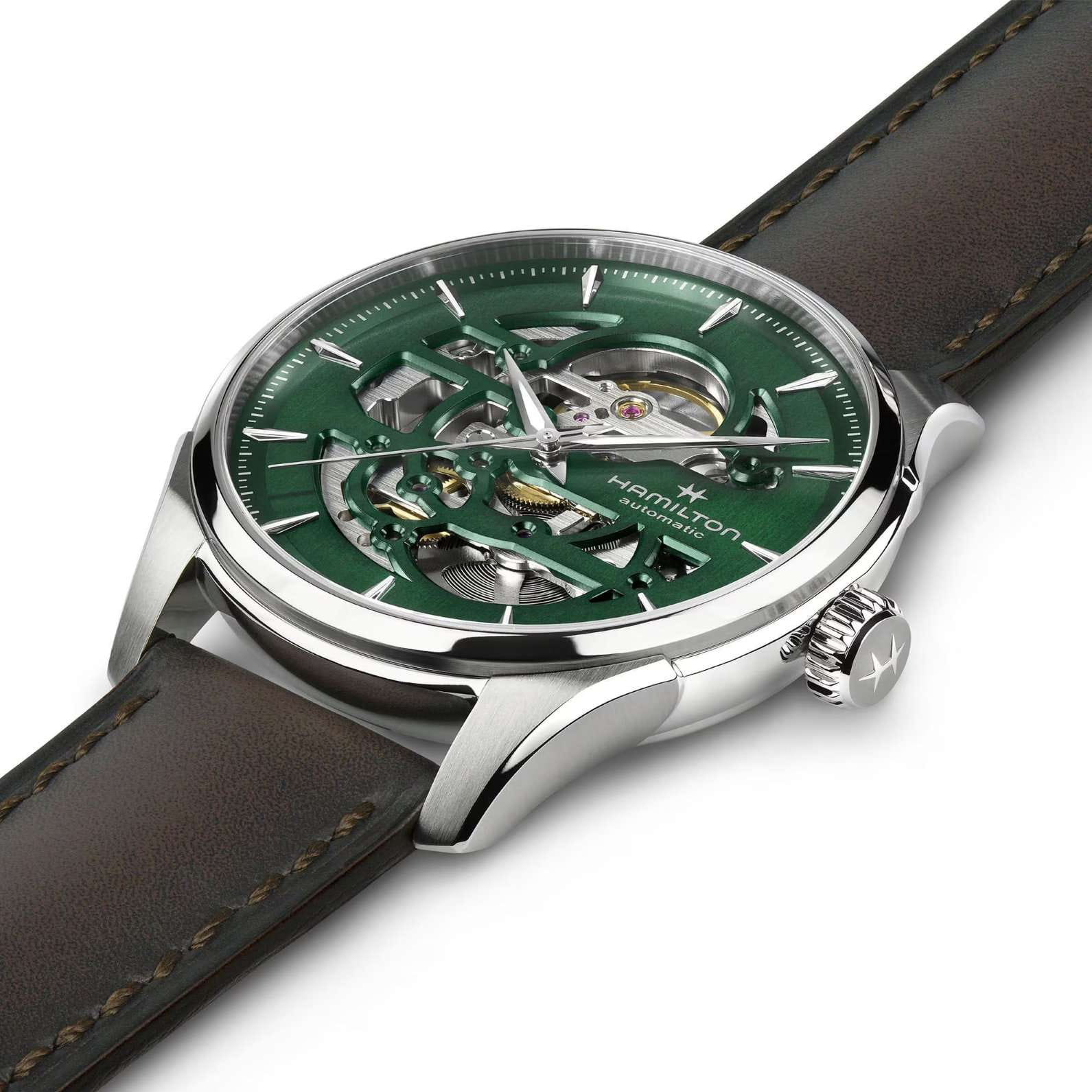 Оригинальные часы Hamilton Hamilton Jazzmaster Skeleton 40mm H42535560 механические калибр механизма h-10 общий вид