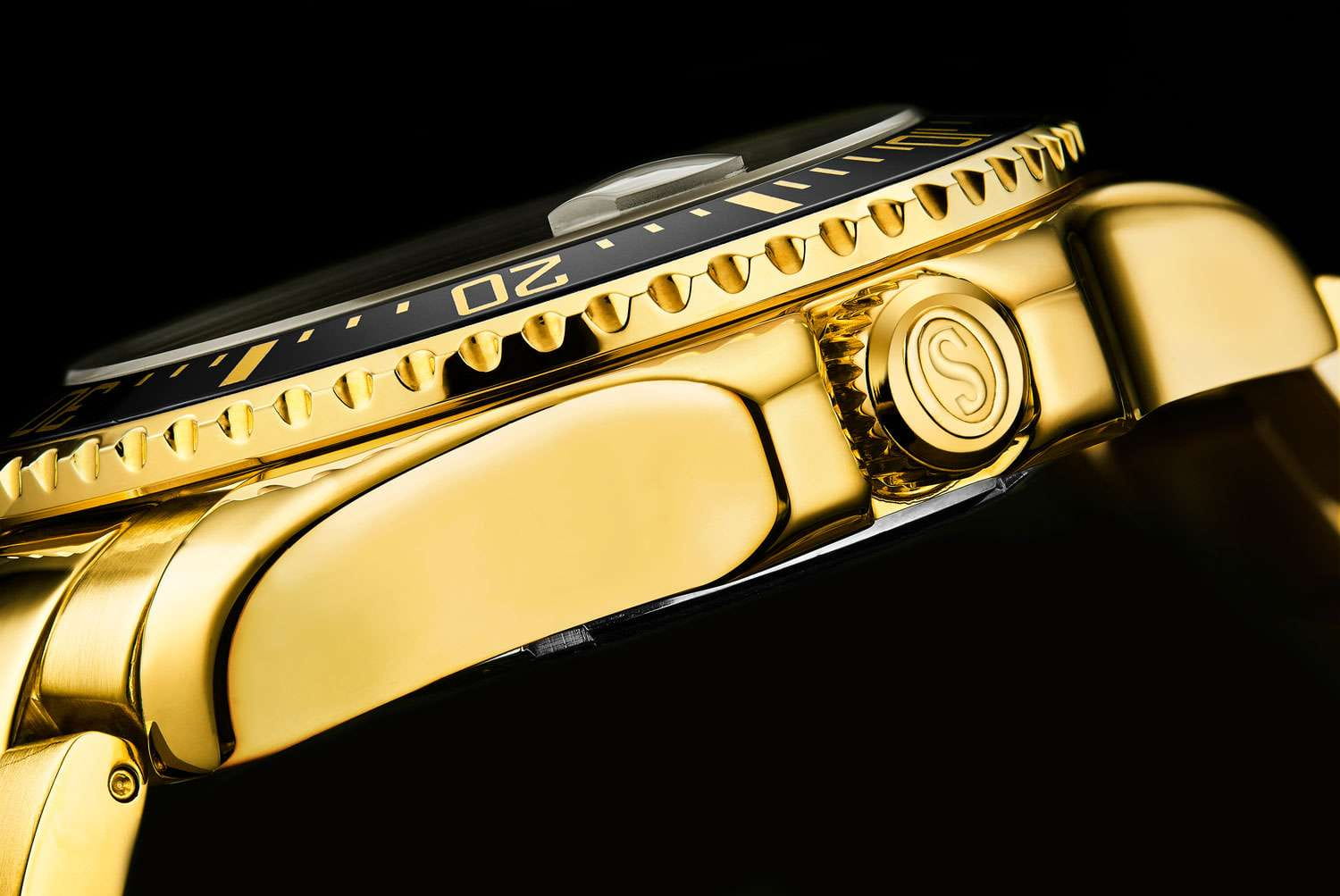 Stuhrling Stuhrling Aquadiver 3950A.7 мужские часы черный циферблат на запястье