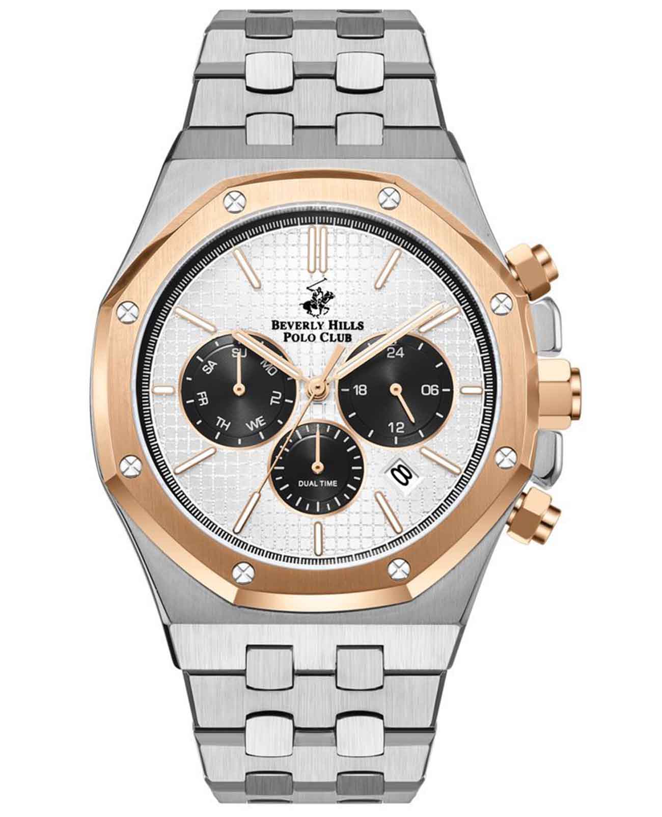 Beverly Hills Polo Club Beverly Hills Polo Club BP3051X.531  BP3051X.531 кварцевые мужские часы белый циферблат, браслет нержавеющая сталь — вид спереди