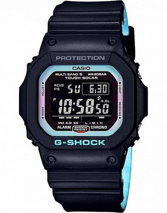 Casio Casio G-Shock GW-M5610PC-1E  GW-M5610PC-1E электронные мужские часы черный циферблат, браслет пластик — вид спереди