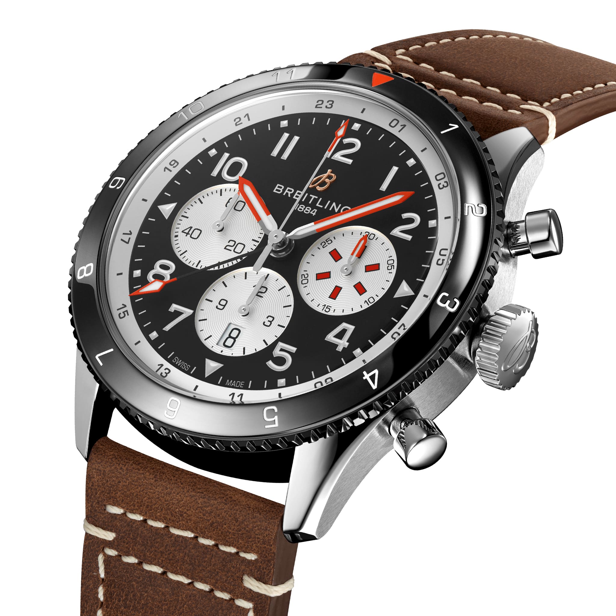 Breitling Breitling Super Avi B04 Chronograph GMT 46 Mosquito YB04451A1B1X1 , наручные мужские часы фото под углом
