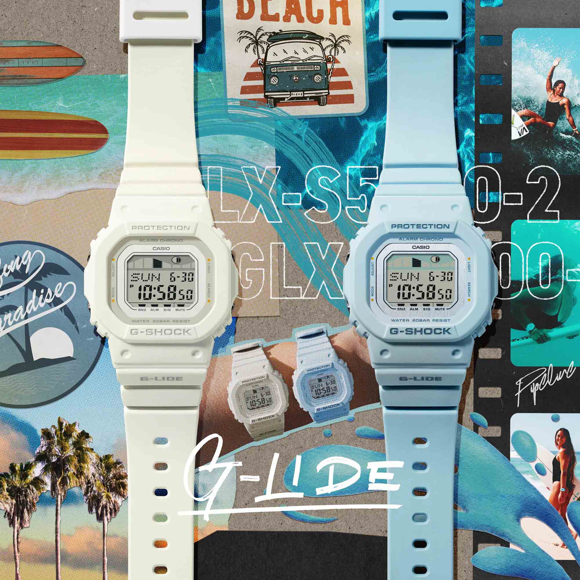 Casio Casio G-Shock GLX-S5600-2DR (GLX-S5600-2), g-shock япония женские часы на браслете пластик боковой вид