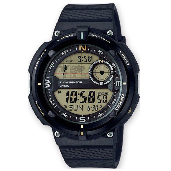 Casio Casio Illuminator SGW-600H-9A  SGW-600H-9A электронные мужские часы бежевый циферблат, браслет пластик — вид спереди