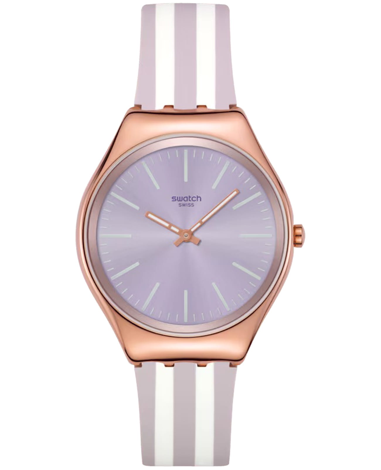 Swatch Swatch Simply Beachy SYXG130  SYXG130 кварцевые женские часы фиолетовый циферблат, браслет силикон — вид спереди