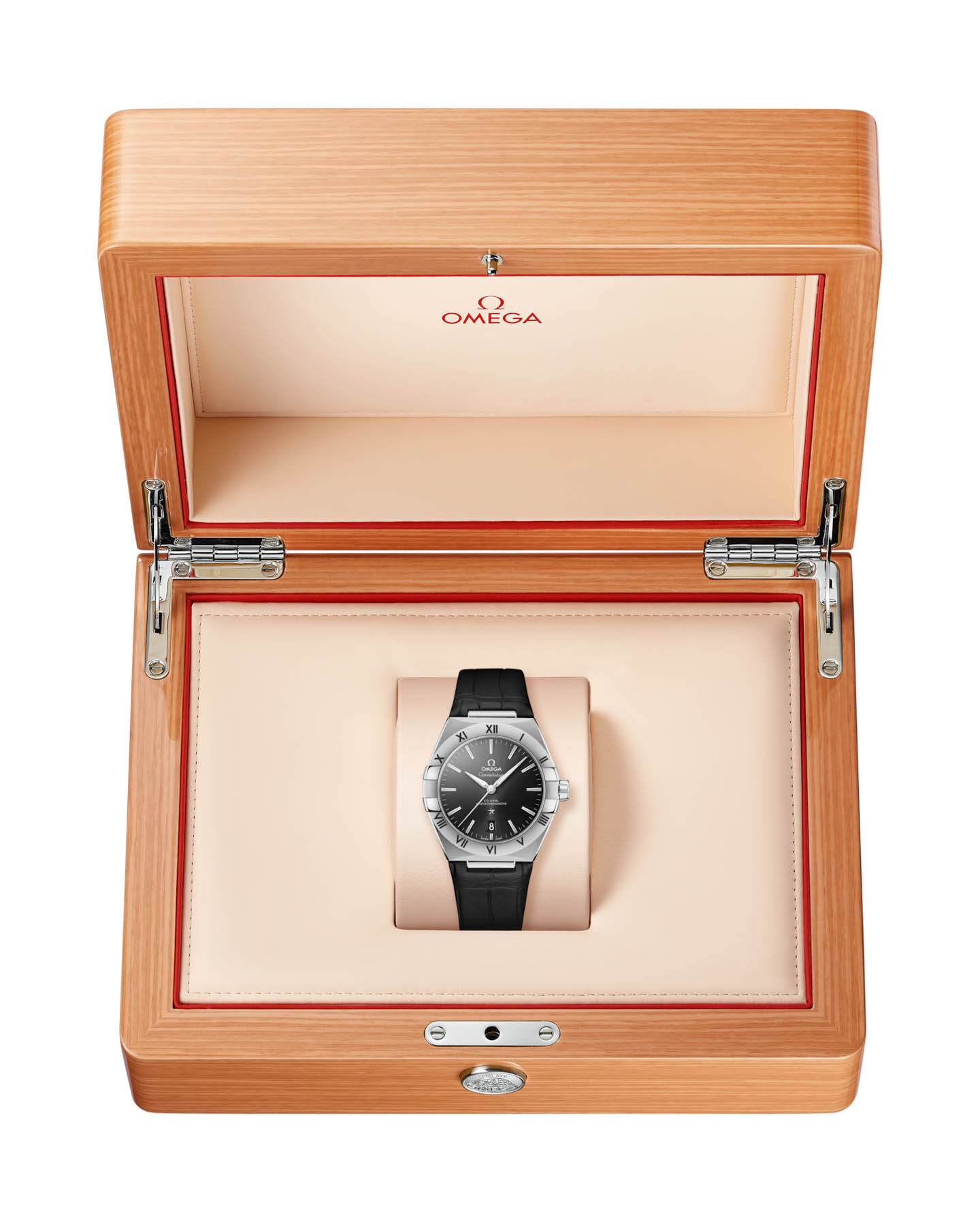Omega Omega Constellation 131.13.39.20.01.001, constellation швейцария мужские часы на браслете кожаный боковой вид