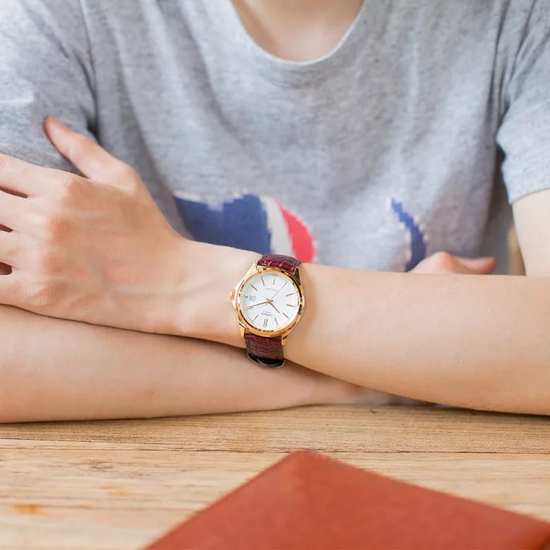 Casio Casio Collection MTP-1183Q-7ADF (MTP-1183Q-7A), collection япония мужские часы на браслете кожаный боковой вид