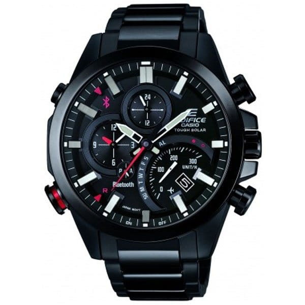 Casio Casio Edifice EQB-501DC-1A EQB EQB-501DC-1A кварцевые мужские часы черный циферблат, браслет сталь с ip покрытием — вид спереди