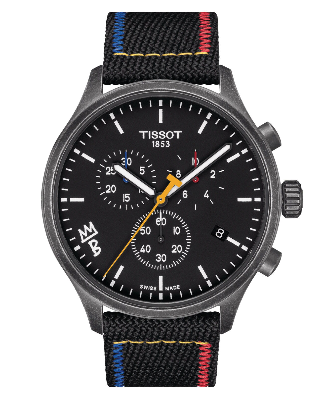 Tissot Tissot chrono XL Brooklyn nets T116.617.37.051.02 Chrono XL T1166173705102 кварцевые мужские часы черный циферблат, браслет тканевый — вид спереди