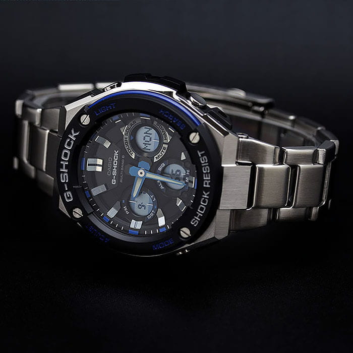 Casio Casio G-Shock GST-W100D-1A2, g-shock япония мужские часы на браслете нержавеющая сталь боковой вид