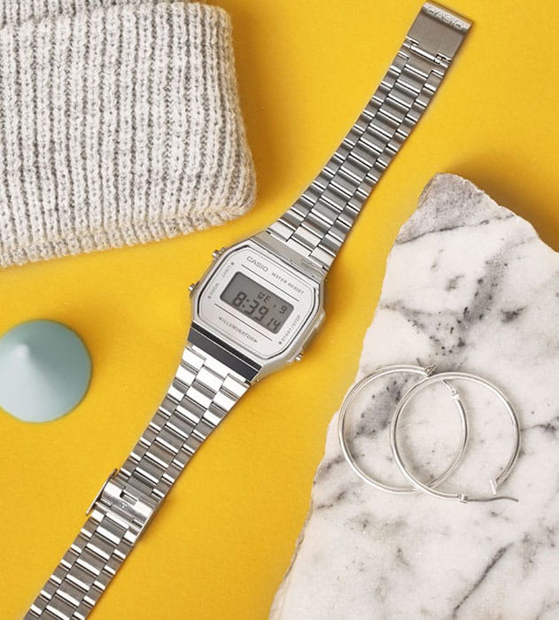 Casio Casio Collection A-168WEM-7 мужские часы серебристый циферблат на запястье