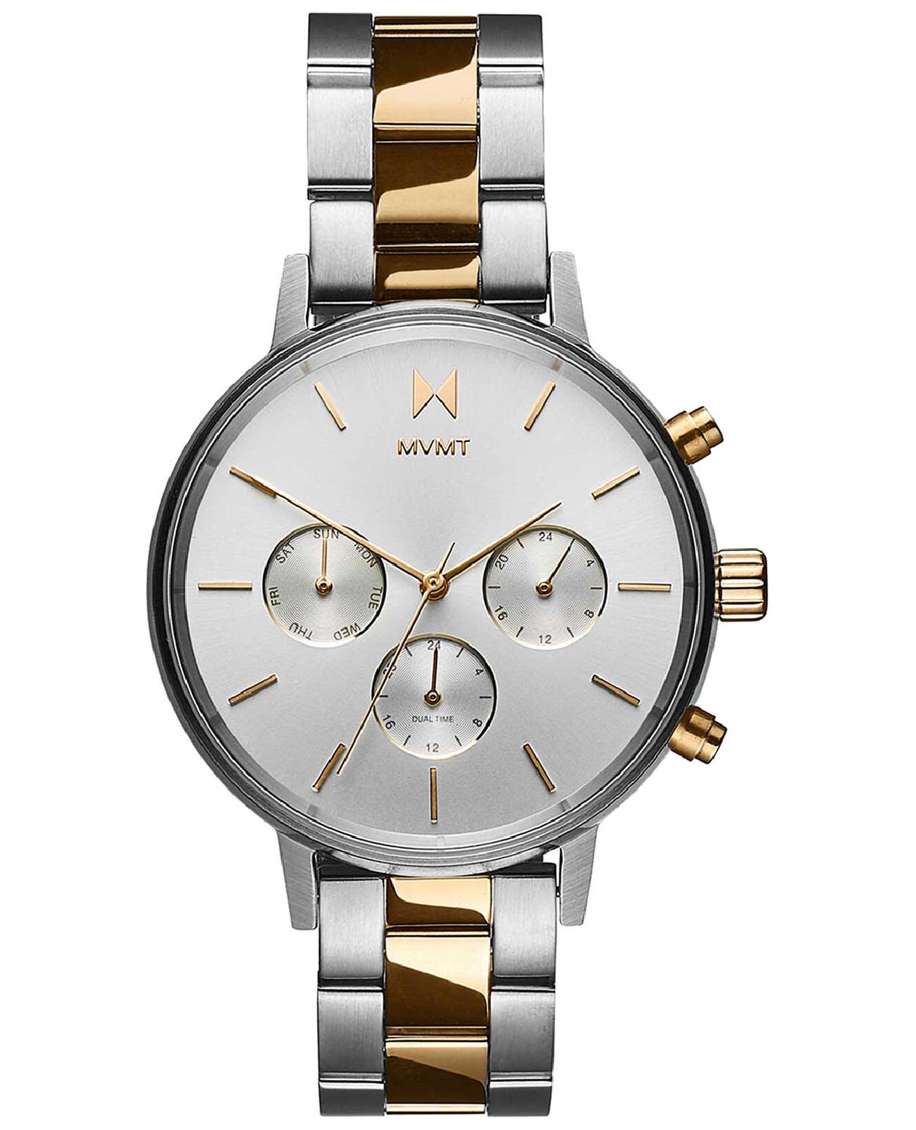 MVMT MVMT Nova Venus 28000113-D  28000113-D кварцевые женские часы серебристый циферблат, браслет сталь с ip покрытием — вид спереди