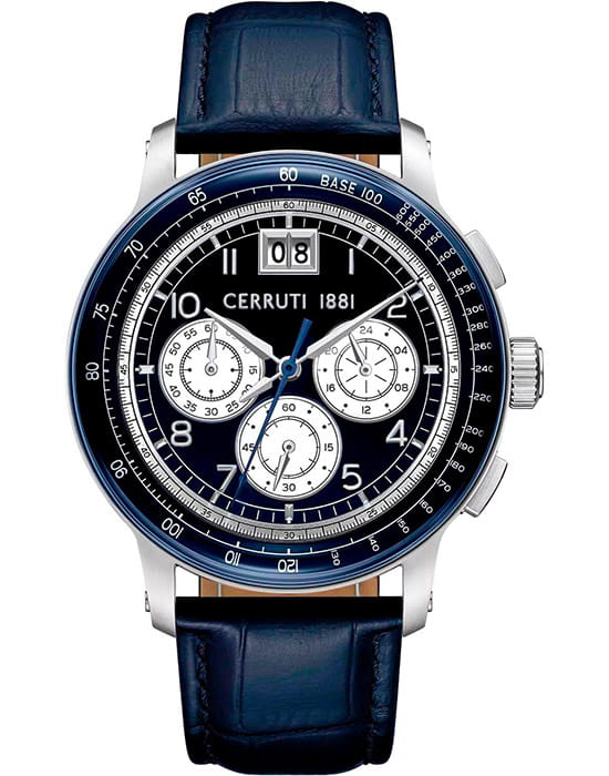 Cerruti 1881 Cerruti 1881 Petroio CIWGC0084603  CIWGC0084603 кварцевые мужские часы синий циферблат, браслет кожаный — вид спереди