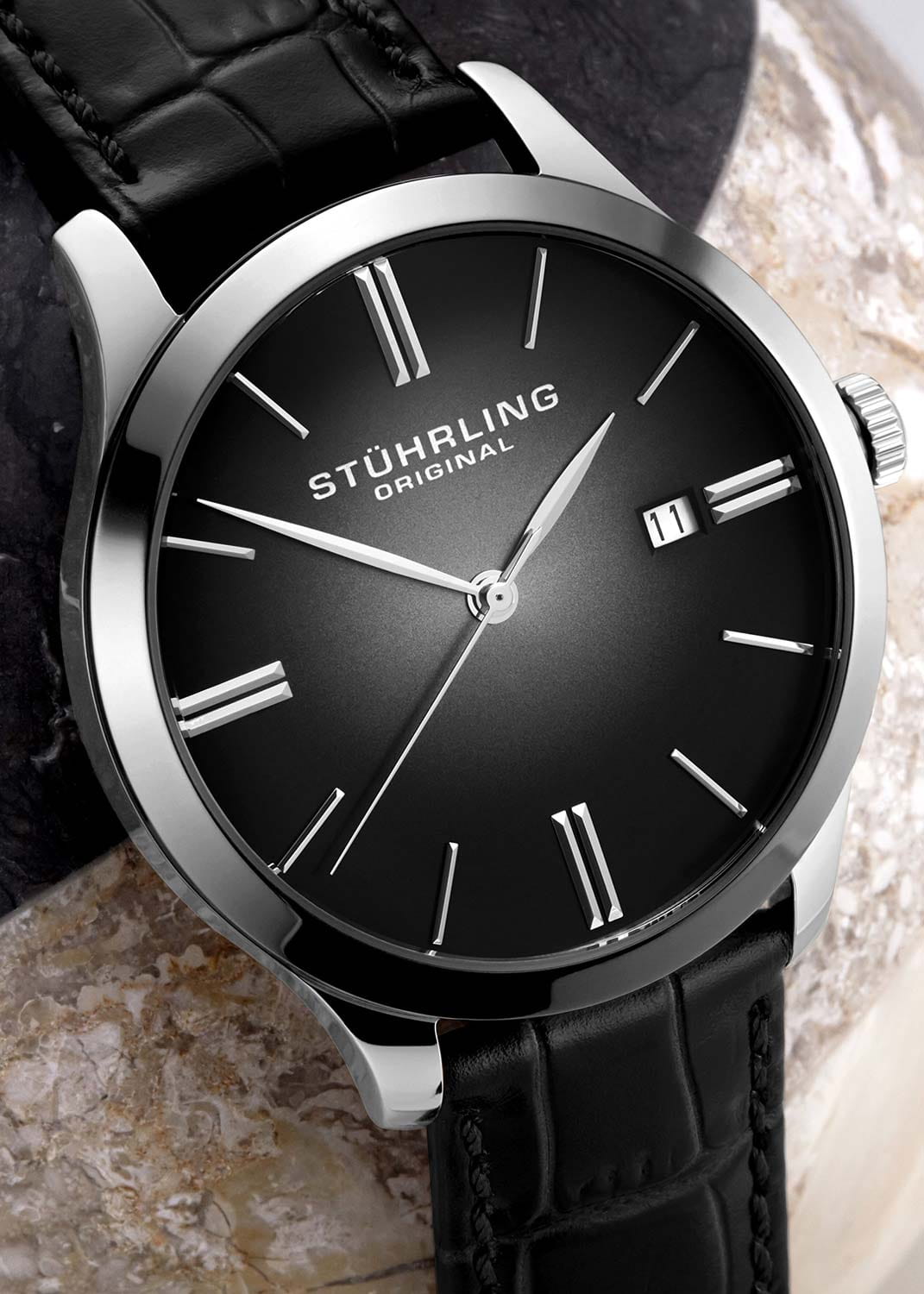 Stuhrling Stuhrling Symphony 4014.1 мужские часы черный циферблат на запястье