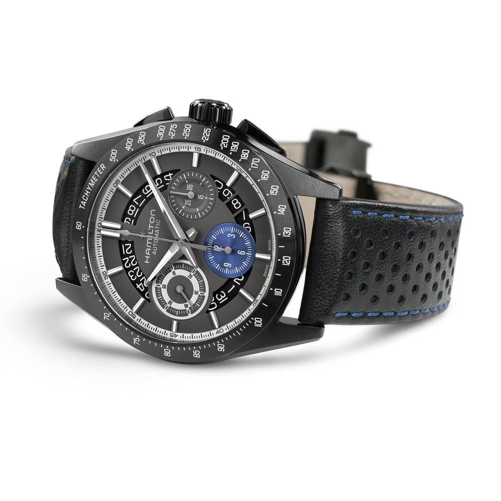 Hamilton Hamilton Jazzmaster Performer Autochrono 42mm H36646780, jazzmaster швейцария мужские часы на браслете кожаный боковой вид