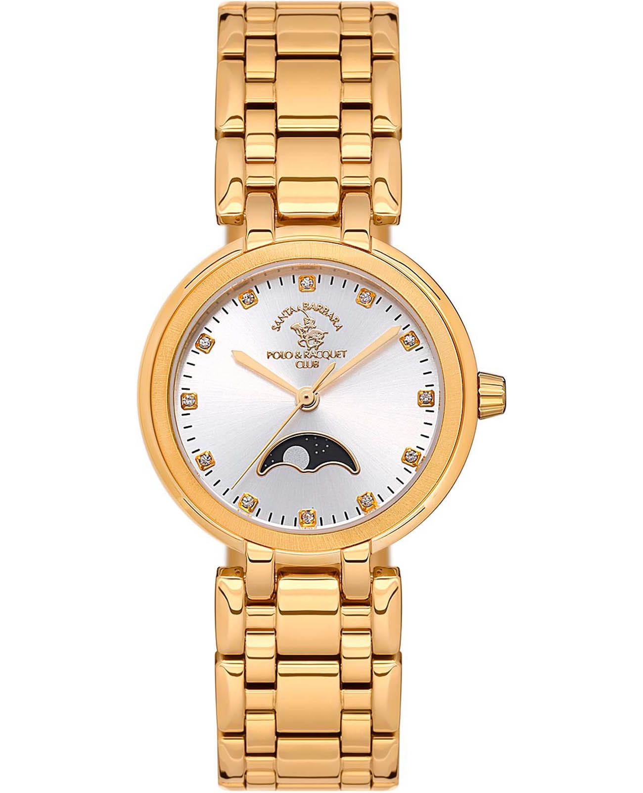 Santa Barbara Polo & Racquet Club Santa Barbara Polo & Racquet Club Luxury SB.1.10556-2  SB.1.10556-2 кварцевые женские часы серебристый циферблат, браслет нержавеющая сталь с ip-покрытием — вид спереди