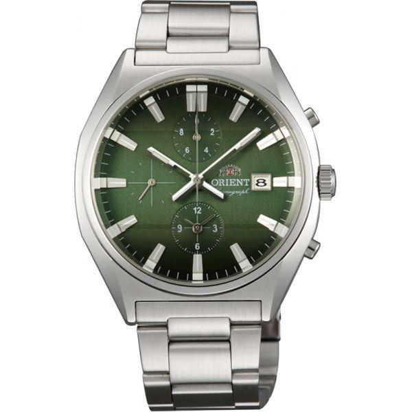 Orient Orient TT10002F (FTT10002F)  FTT10002F  мужские часы зеленый циферблат, браслет  — вид спереди
