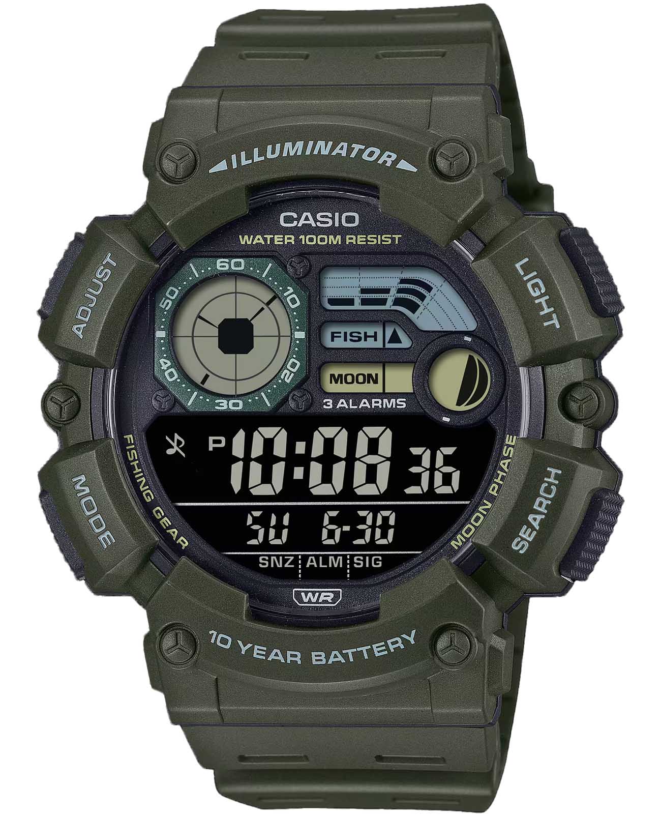 Casio Casio Collection WS-1500H-3BV  WS-1500H-3BV кварцевые мужские часы  циферблат, браслет пластик — вид спереди
