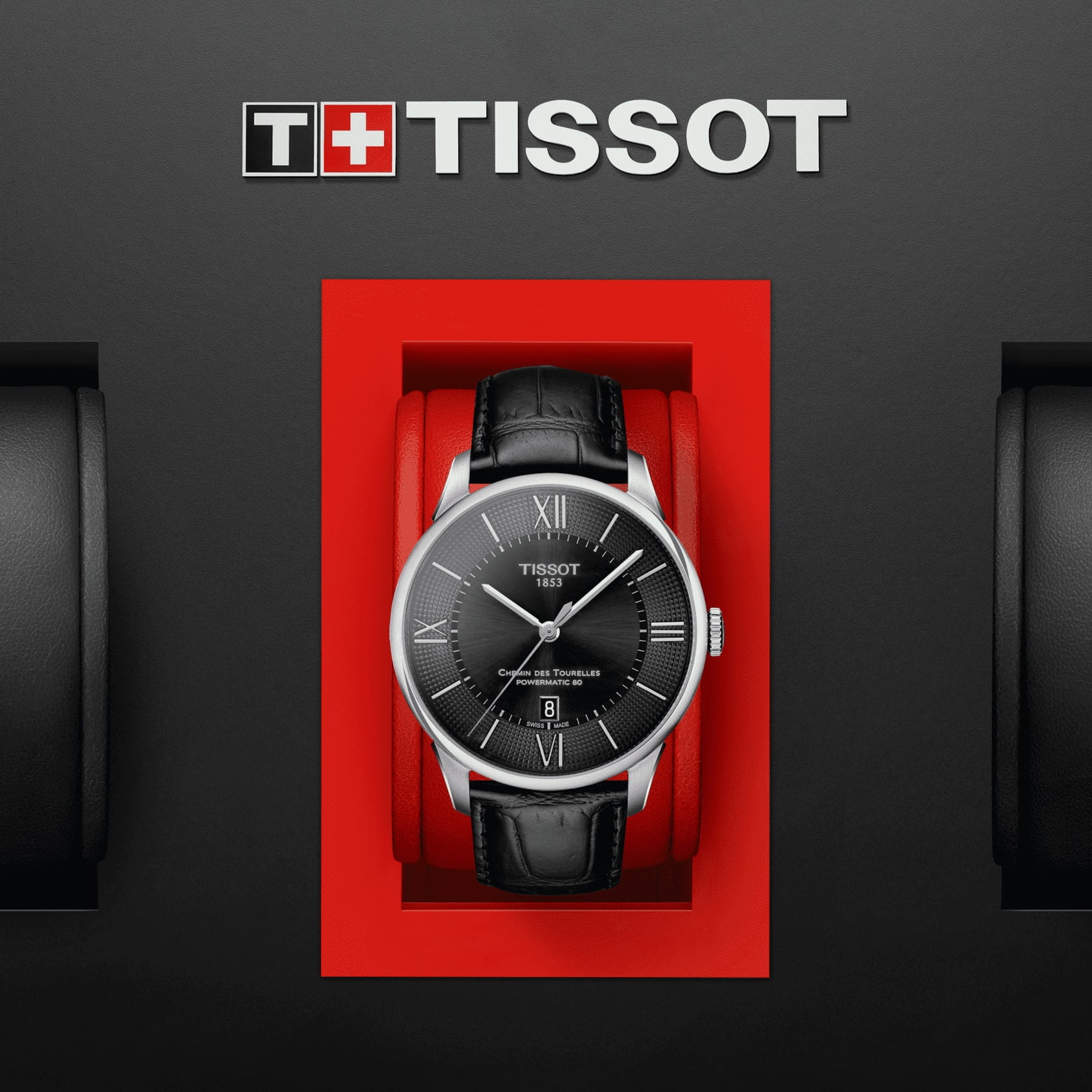Tissot Tissot Chemin des Tourelles Powermatic 80 T099.407.16.058.00 мужские часы черный циферблат на запястье