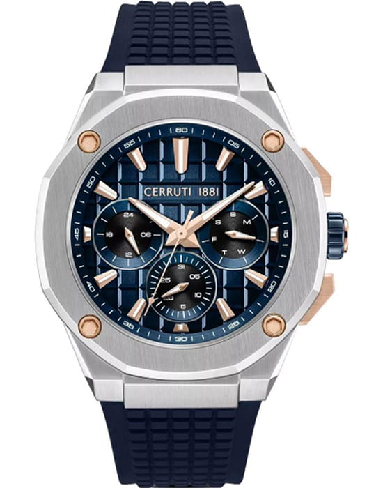 Cerruti 1881 Cerruti 1881 Razzuolo CIWGQ0073402  CIWGQ0073402 кварцевые мужские часы синий циферблат, браслет силикон — вид спереди