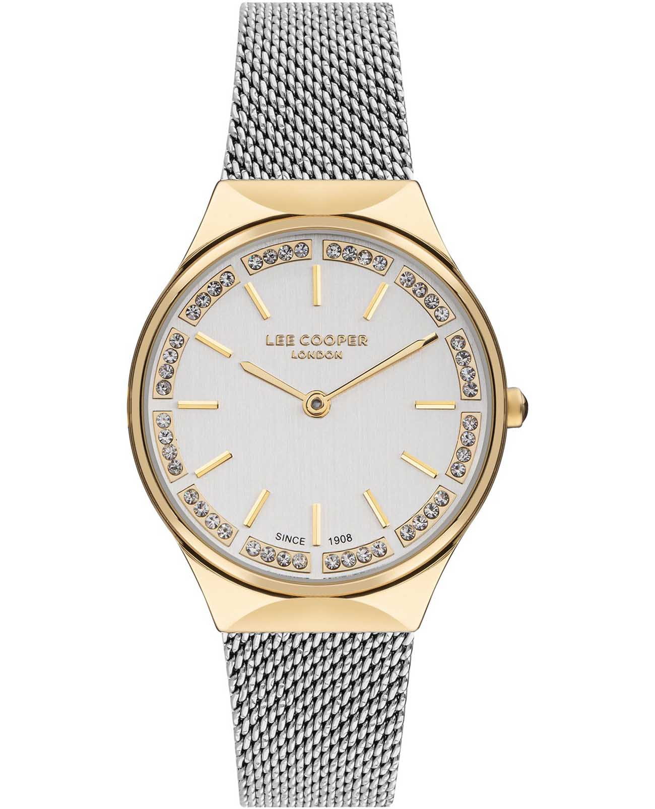 Lee Cooper Lee Cooper LC07862.230  LC07862.230 кварцевые женские часы серый циферблат, браслет нержавеющая сталь — вид спереди