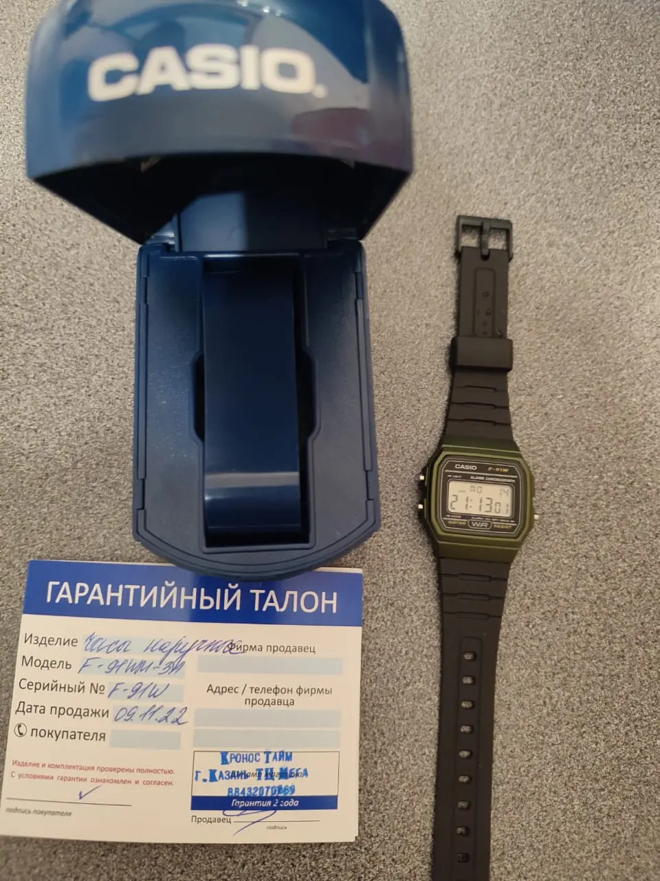 Часы Casio Collection F-91WM-3A купить в Екатеринбурге по цене 2788 RUB:  описание, характеристики