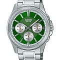 Casio Casio Collection MTP-1375D-3AVDF (MTP-1375D-3A  MTP-1375D-3A кварцевые мужские часы  зеленый циферблат, браслет нержавеющая сталь — вид спереди