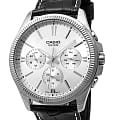 Casio Casio Collection MTP-1375L-7AVDF (MTP-1375L-7A)  MTP-1375L-7A кварцевые мужские часы  серебристый циферблат, браслет кожаный — вид спереди