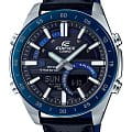 Casio Casio Edifice ERA-120BL-2A ERA ERA-120BL-2A кварцевые мужские часы  черный циферблат, браслет кожаный — вид спереди