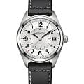 Hamilton Hamilton Khaki Field Quartz H68551753  H68551753 кварцевые мужские часы  серебристый циферблат, браслет кожаный — вид спереди