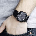 Casio Casio Collection AQ-S810W-1AVDF (AQ-S810W-1A) кварцевые мужские часы часы, крупный план черный циферблат