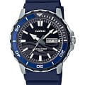 Casio Casio MTD-125-2A  MTD-125-2A кварцевые мужские часы  черный циферблат, браслет пластик — вид спереди