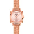 Tissot Tissot Lovely Square T058.109.33.456.00 Lovely T0581093345600 кварцевые женские часы  розовый циферблат, браслет сталь c pvd покрытием — вид спереди