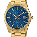 Casio Casio Collection MTP-VD03G-2AUDF (MTP-VD03G-2A)  MTP-VD03G-2A кварцевые мужские часы  синий циферблат, браслет сталь с ip покрытием — вид спереди